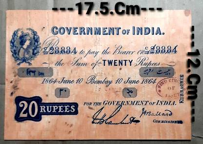 HST Old 20 Rupees Collectable Fancy Dummy Article. (Pack Of 1) Medieval Coin Collection
