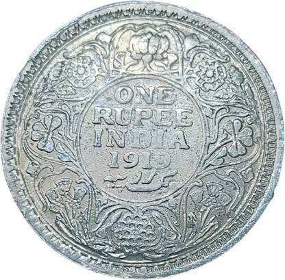 rbf RARE ONE RUPEE 1919 BRITISH INDIA 12 GRAM SILVAR COIN Medieval Coin Collection