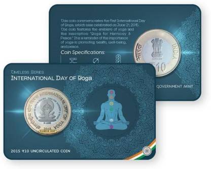 GODHOOD 10 Rupee Copper Collective Memorial Token Coin (International Day Of Yoga) Ancient Coin Collection