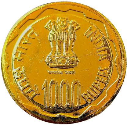 Eforest Extemely Rare 1000 Rupee Newely Launched Mahatma Gandhi UNC Gold Plated Coin Modern Coin Collection