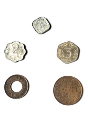 Zewelery India 5 coins pice, Rani sikka, naya paisa years will change Medieval Coin Collection
