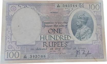 rbf Very very Rare British India 100 Rupees note Medieval Coin Collection