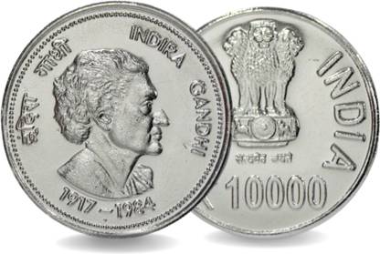 CoinView Limited Period Deal - Indira Gandhi Silverplated Fantasy token Memorial Coin Medieval Coin Collection