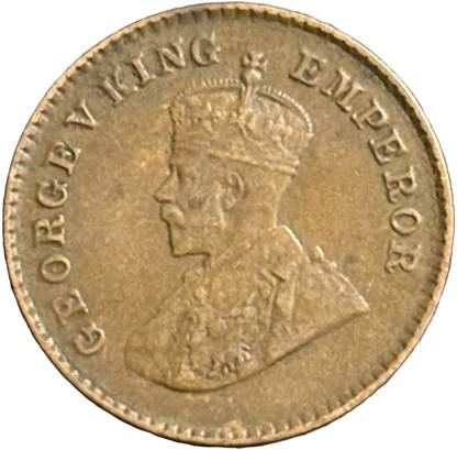 ANTIQUEWAY 1/12 Anna 1928 Dot Bombay Mint George V Very Rare British India Medieval Coin Collection
