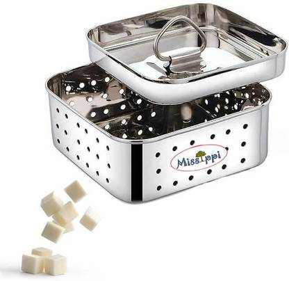MISSIPPI Stainless Steel 650ml Square Shape Indian Paneer/Tofu Press Mould Maker Collapsible Strainer