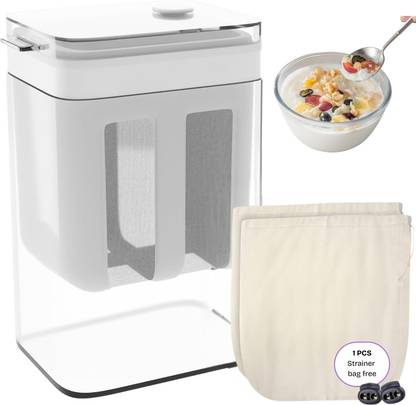 ambdded ambdded Hung Curd Strainer Box | Greek Yogurt & Curd Maker – 1400ml Steel Mesh Strainer