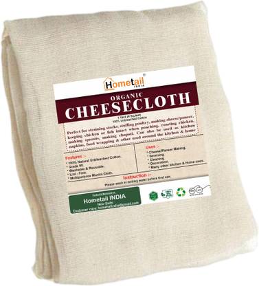 Hometail INDIA Professional Muslin Cheese Cloths for Straining. Dahi, Paneer & Sprouts ka Kapda Collapsible Strainer