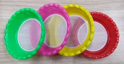 QUISTAL Multipurpose Plastic Flour/Atta Strainer, Sieves, Chalnis, Pack of 4, Multicolor Sieve