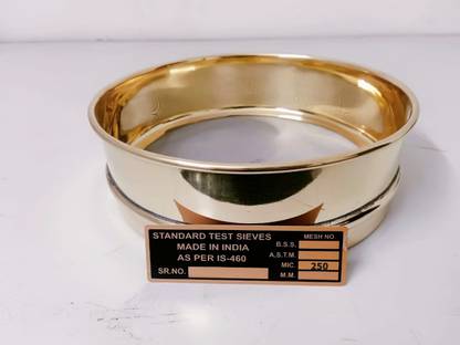 RkIndustries Brass Frame Test Sieve (Diameter 200mm) S.S Mesh with Brass Frame (250 micron). Sieve