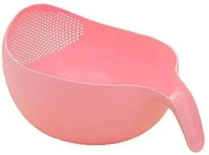 S B BUSINESS Kitchen Rice Bowl Plastic Fruit Drain Basket with Handle Washing Basket Colander
