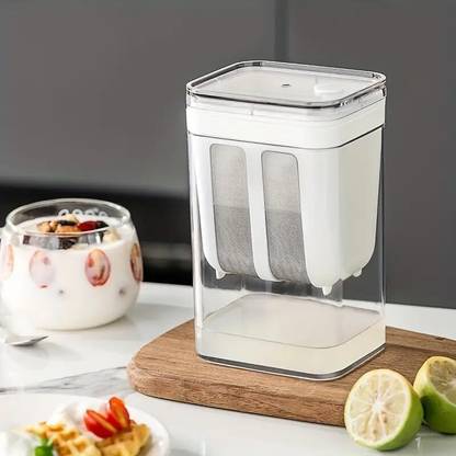 ambdded ambdded Hung Curd Strainer Box | Greek Yogurt & Curd Maker – 1400ml Steel Mesh Strainer
