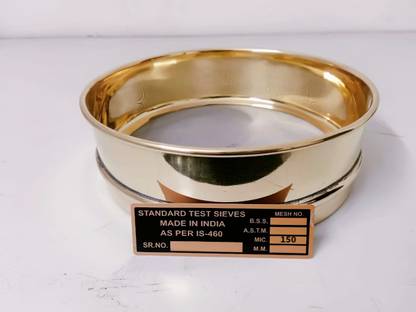 RkIndustries Brass Frame Test Sieve (Diameter 200mm) Stainless steel Mesh (150 micron). Sieve