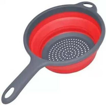 Ratehalf Kitchen Foldable Silicone Strainers Collapsible Colander With Handle Collapsible Strainer