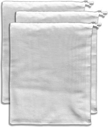 MAINDAIS Cotton Reusable Yogurt/Nut Milk Strainer Bag multipurpose use bag (3, White) Collapsible Strainer