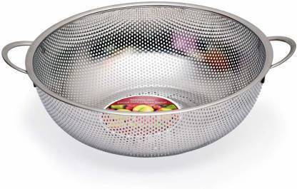 DARSHANAM WORLD Stainless Steel Kitchen Rice Washing Baskets Strainer Drainer with Handle Collapsible Colander
