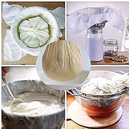 Amit Marketing Cotton Muslin Cloth Unbleached Madarpath Cheesecloth I White (5 Mtr) Collapsible Strainer