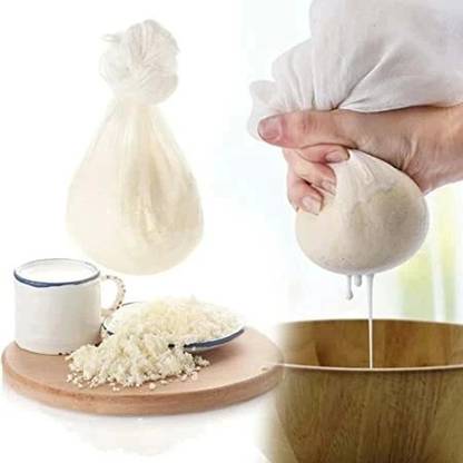 DARSHANAM WORLD Natural Ultra Fine Cheese Cloths for Straining Reusable, Making Cheese, Baking Collapsible Strainer