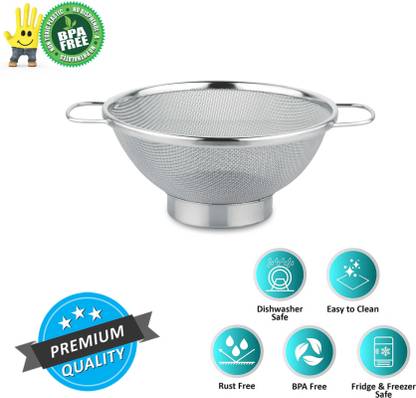 PRABHA Stainless Steel Wire Mesh Filter Colander Mesh Strainer Multipurpose Basket Collapsible Colander