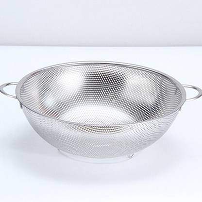 Freshome Round Stainless Steel Colander for Washing Vegetables Fruits Rice Strainer Large Colander