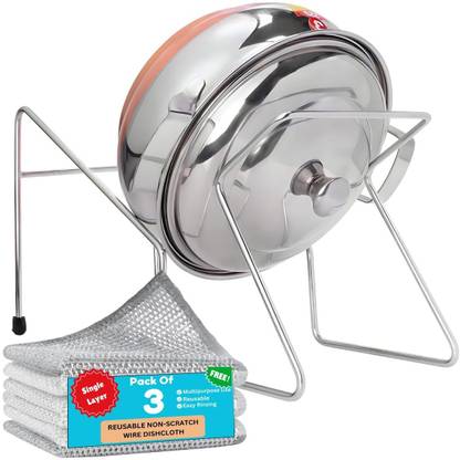 PVSC Ricepot Rice pot Drainer Stand + 3 steel wire scratch free dish cloth free Strainer