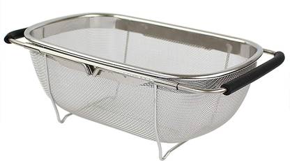 Harvic Stainless Steel Colander with Handles Adjustable Colander for Sink Food Strainer Collapsible Colander