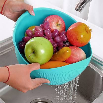 Frenchware Rinza Plastic Colander Bowl, Premium-Grade Plastic, 100% Food Safe, BPA-Free Colander