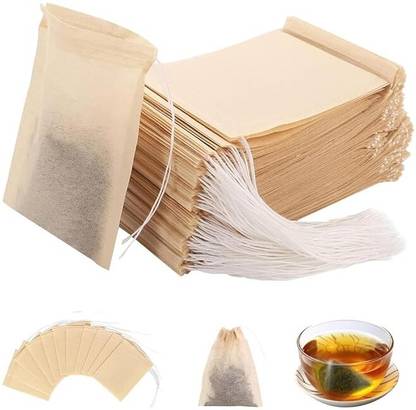 HASTHIP 100 pcs/Lot New Non-Woven Fabrics Empty Tea Bag with String Heal Filter Paper Collapsible Colander