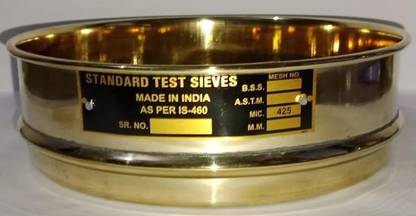 Aman Engineerings Test Sieve Diameter 425 Micron Stainless Steel Mesh with Brass Frame ASTM No.40 Sieve