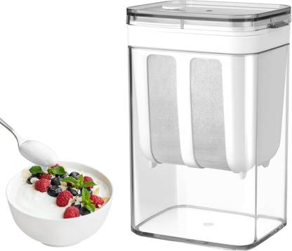 MANTAVYA Yogurt Filter Pulp Strainer Hung Curd Maker with 1100ml for Soybean Milk/Coffee Collapsible Strainer