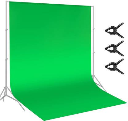 VTS 8 x 12 ft Green Screen Backdrop, Polyester Fabric Background & 3 Backdrop Clips 12 cm Collapsible Reflector
