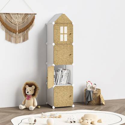 Keekos 4-Door 4-Shelf Plastic kids Collapsible Cupboard PC Collapsible Wardrobe PP Collapsible Wardrobe