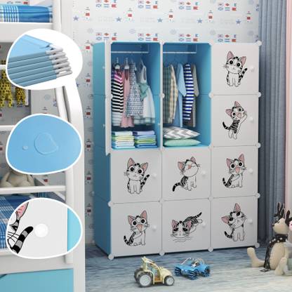 Keekos Kids Foldable Plastic Collapsible Wardrobe PC Collapsible Wardrobe