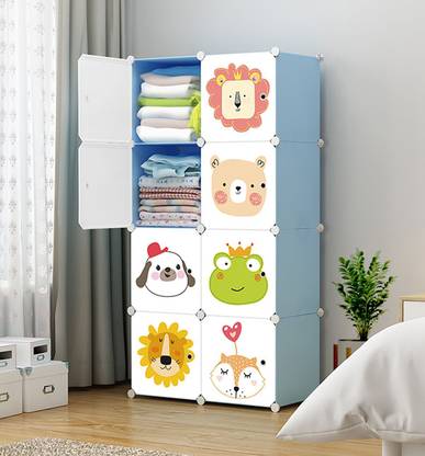Sasimo 8-Door 8-Shelf Plastic kids Collapsible Cupboard PC Collapsible Wardrobe