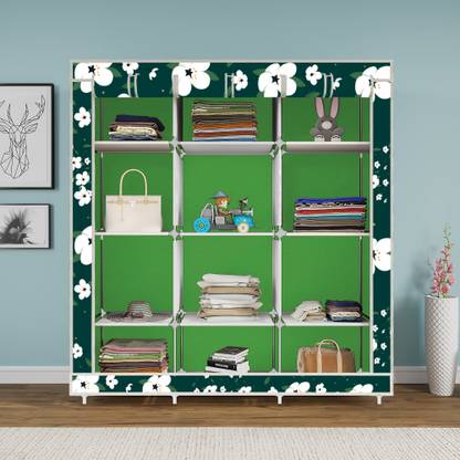 XENABO 3 Door 12 Layer India's Digital print Carbon Steel Collapsible Wardrobe