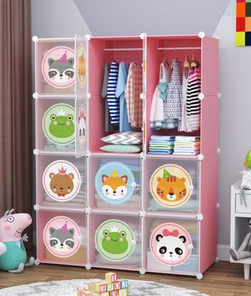 MEVIGO 12-Door 12-Shelf Plastic Collapsible Cupboard PC Collapsible Wardrobe
