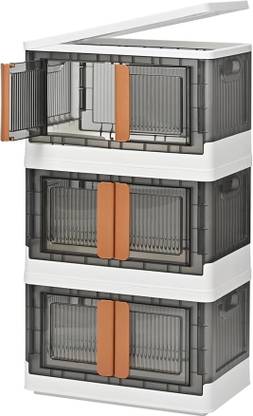 ASHLAS 3L Plastic Cupboard for Storage, Durable Storage Cabinet PP Collapsible Wardrobe