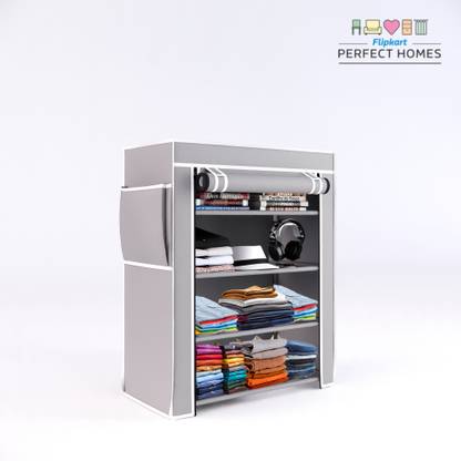 Flipkart Perfect Homes Studio 4 Layer Wardobe With Rust proof PVC Pipe PP Collapsible Wardrobe