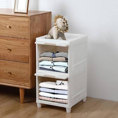 Sasimo 2-Door 2-Shelf Plastic foldable Cupboard PC Collapsible Wardrobe