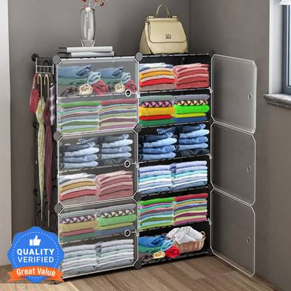 Sasimo 6-Door 12-Shelf Plastic Collapsible PC Collapsible Wardrobe