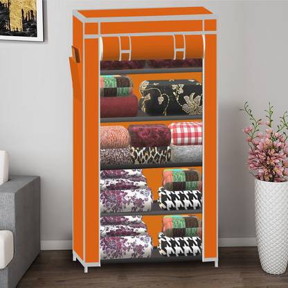 SB07 Unique collapsible wardrobe 5 shelf PP Collapsible Wardrobe