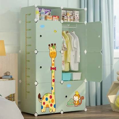 LUHI 6-Door 8-Shelf Plastic almirah for kids, almirah of clothes ,cupboard PC Collapsible Wardrobe