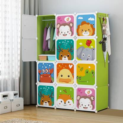 SEASONS 12-Door 12-Shelf Plastic kids Collapsible Cupboard PC Collapsible Wardrobe
