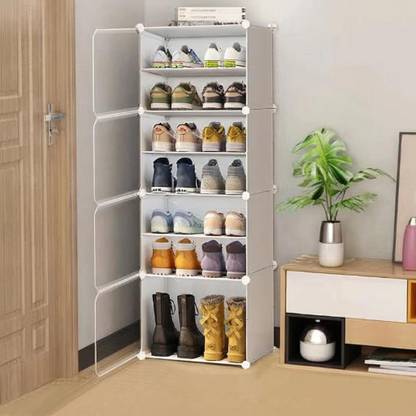 Evrum 10-Shelf-10-Door Plastic Cubort Shoe Rack Plastic Collapsible Shoe Stand