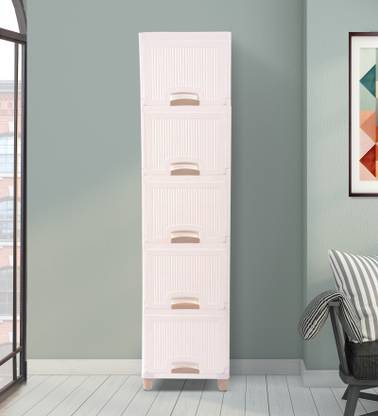 Bazooka 5 Layer MultiPurpose Modular Drawer Storage System for Home & Office Plastic Free Standing Chest of Drawers