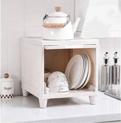 Evrum 1-Shelf Plastic Collapsible Cupboard PC Collapsible Wardrobe