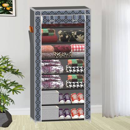 SB07 7 Layer Cloth Organizer with Cover PP Collapsible Wardrobe