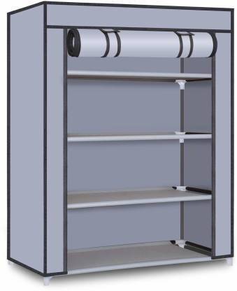 Flipkart Perfect Homes Studio 4 Shelf Plastic Pipe & Cover PP Collapsible Wardrobe