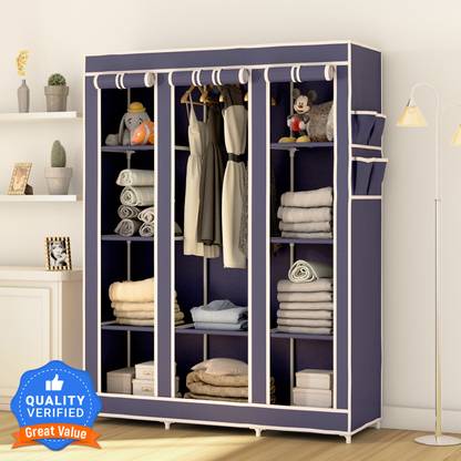 Flipkart Perfect Homes Studio 3 Door 10 Shelf PP Collapsible Wardrobe