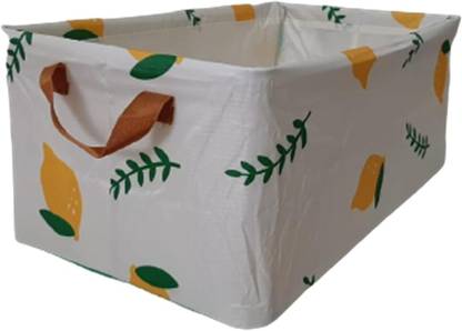 SAMRUKZONE Wardrobe Cupboard Organiser Storage Box for Clothes (Cream Lemon) Storage Box