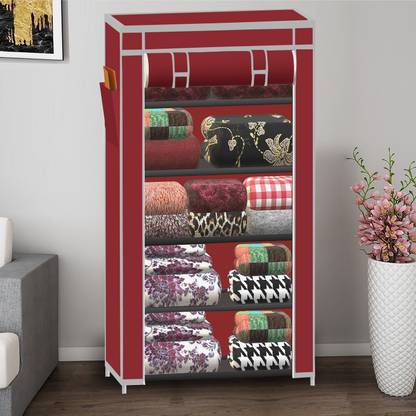SPIRITED Unique collapsible wardrobe 5 shelf PP Collapsible Wardrobe